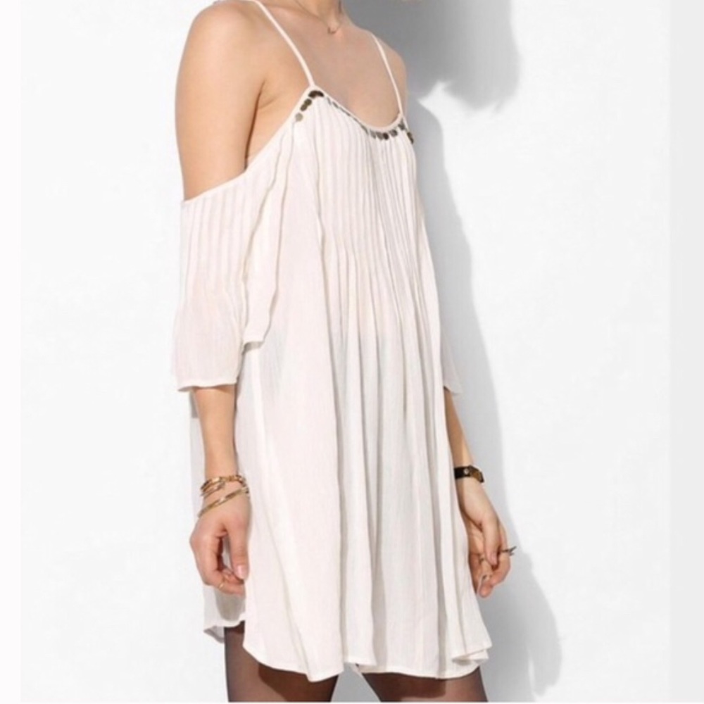 White Ecote Cold Shoulder Dress